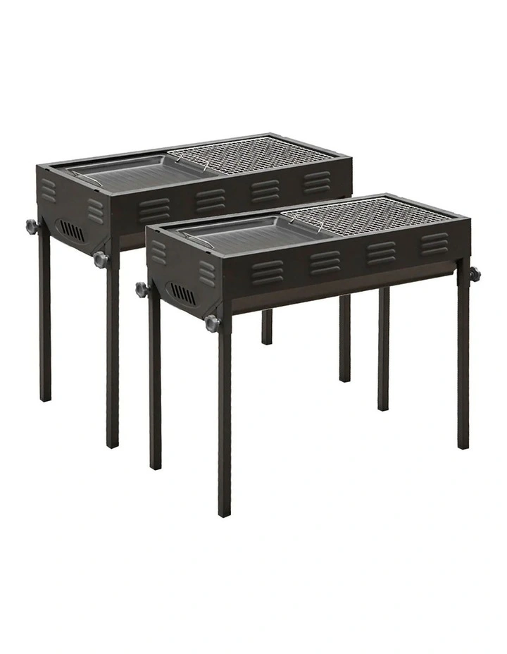SOGA 2 Pack 66cm Portable Folding Box-Type Charcoal BBQ Grills image 1