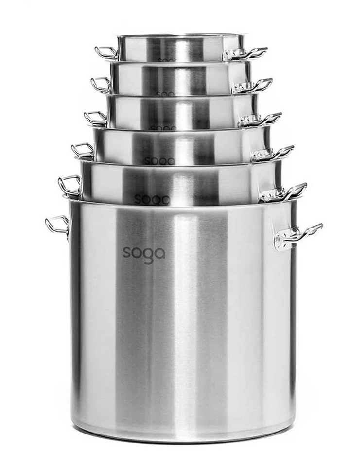 SOGA 18/10 Stainless Steel 33L Stock Pot Without Lid image 6