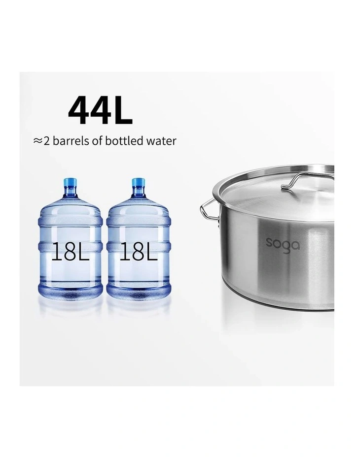 SOGA 18/10 Stainless Steel 44L Stock Pot Without Lid image 2