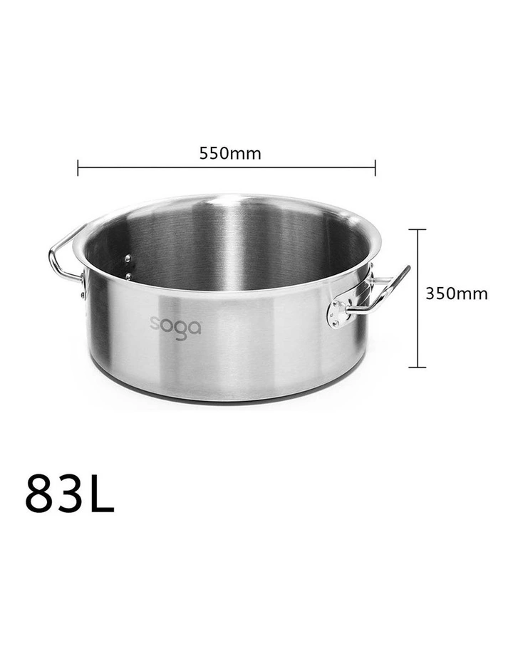 SOGA 18/10 Stainless Steel 83L Stock Pot Without Lid image 4