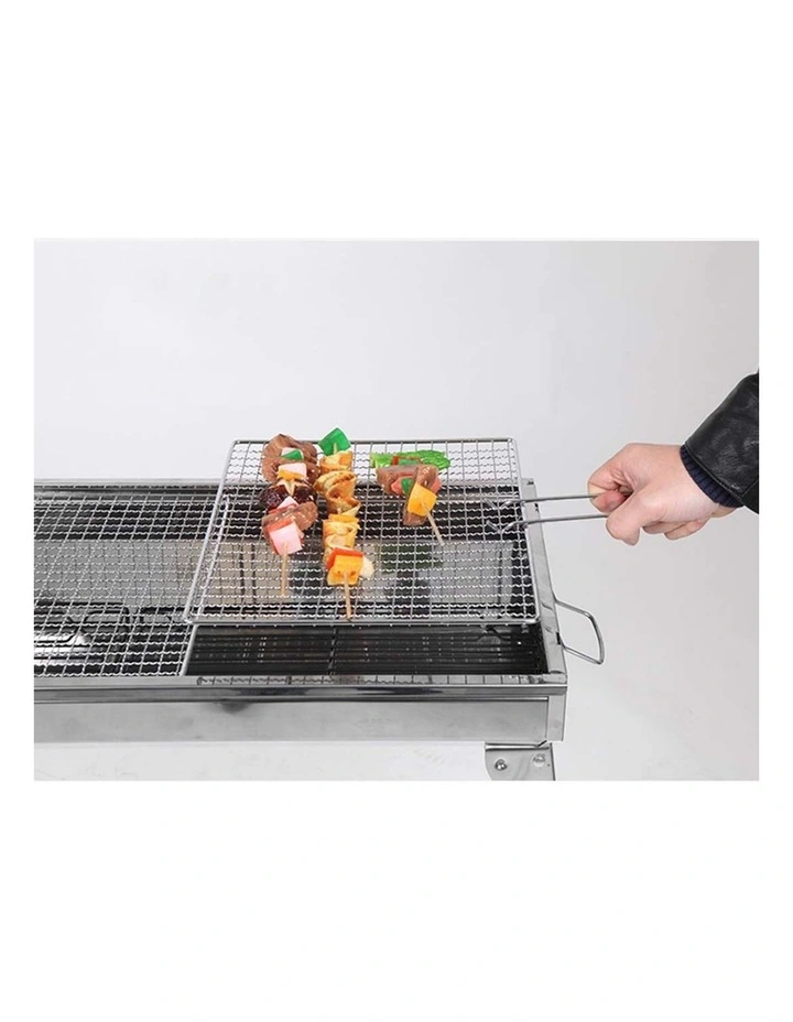SOGA  Skewers Grill with Side Tray Portable Stainless Steel Charcoal BBQ Outdoor 6-8 Persons image 2