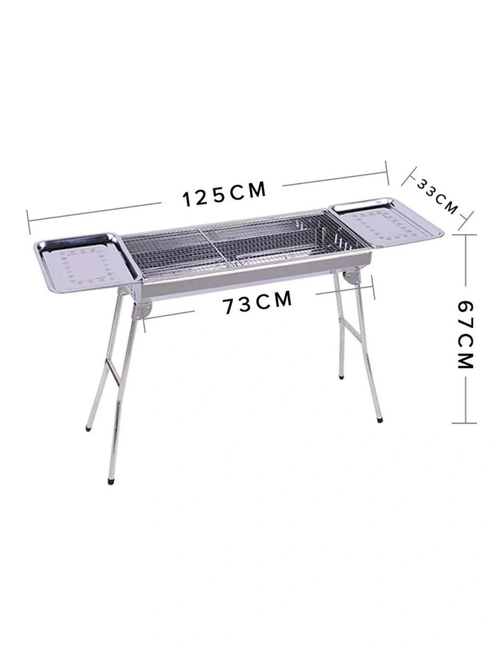 SOGA  Skewers Grill with Side Tray Portable Stainless Steel Charcoal BBQ Outdoor 6-8 Persons image 7