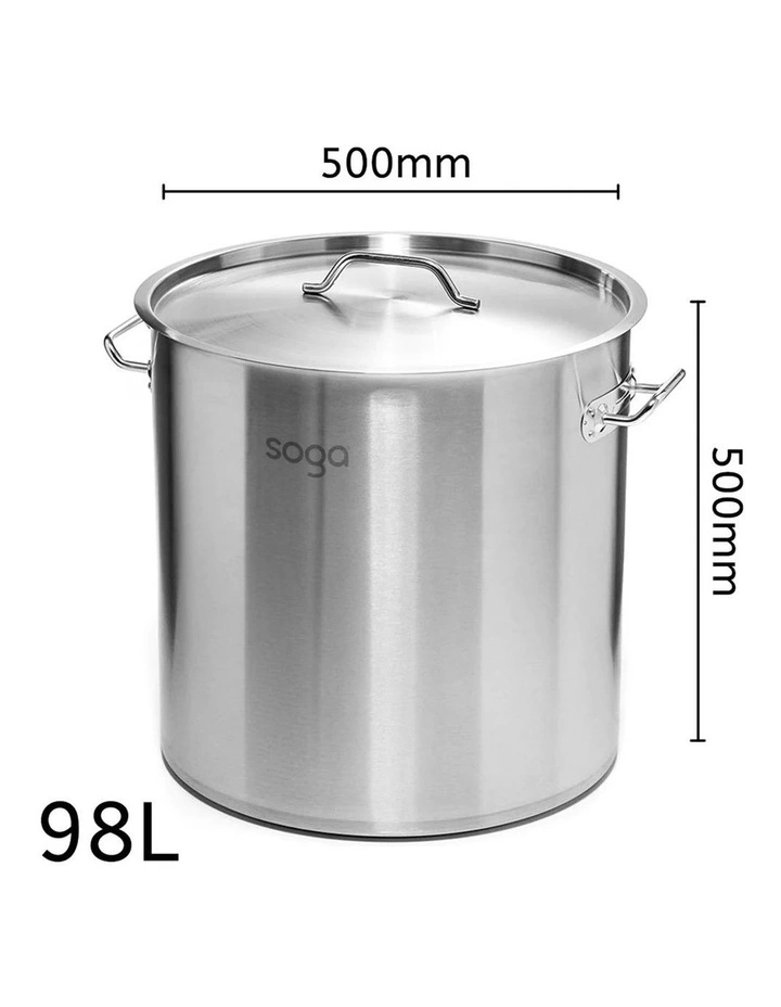 SOGA 18/10 Stainless Steel 50cm 98L Stock Pot image 3