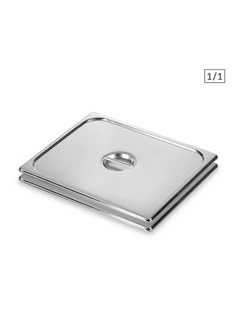 SOGA 2 Pack Stainless Steel Gastronorm Pan Lids 1/1