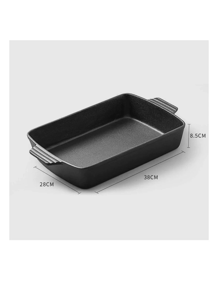 SOGA Rectangular Cast Iron Baking Pan 38cm image 5