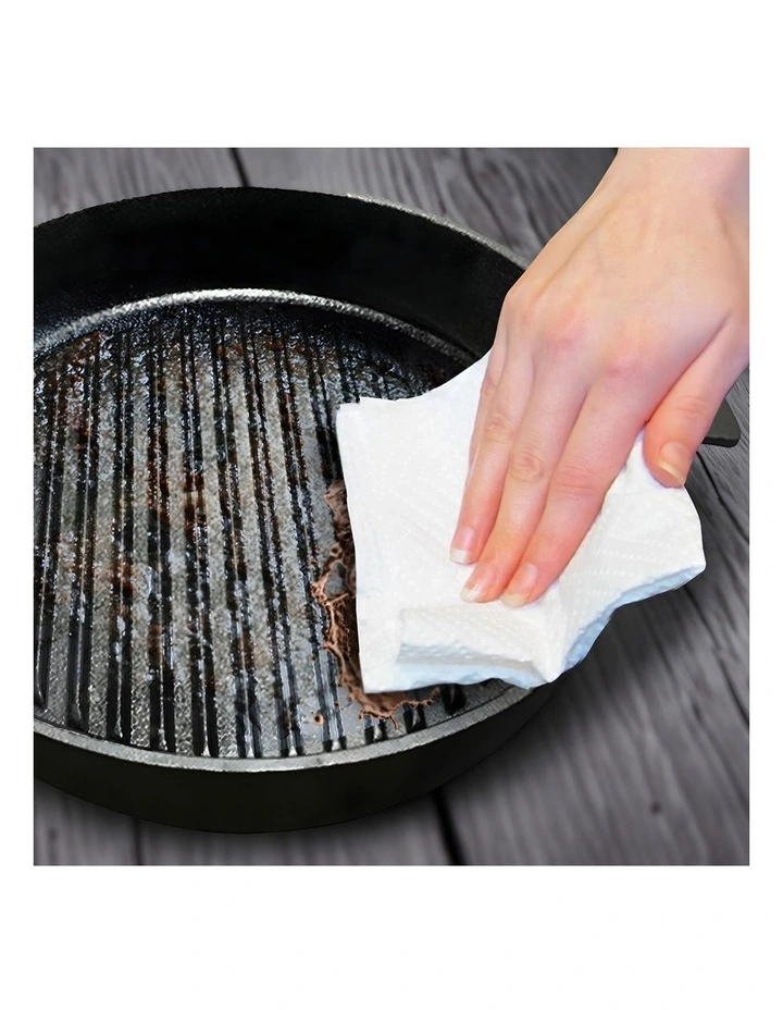 SOGA Round Ribbed Cast Iron Frying Pan 26cm image 4