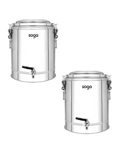SOGA 2X Stainless Steel Insulated Beverage Dispenser with Tap 40L