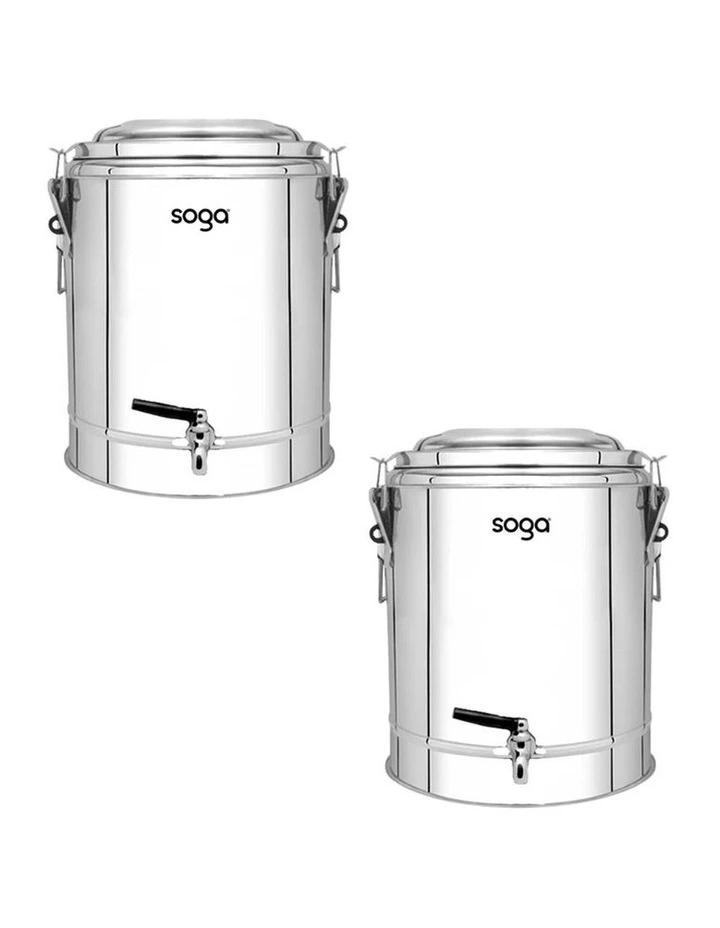 SOGA 2X Stainless Steel Insulated Beverage Dispenser with Tap 40L image 1