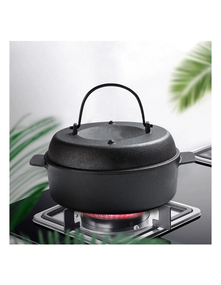 SOGA Cast Iron Dutch Oven Pre-Seasoned Pot 28cm image 3