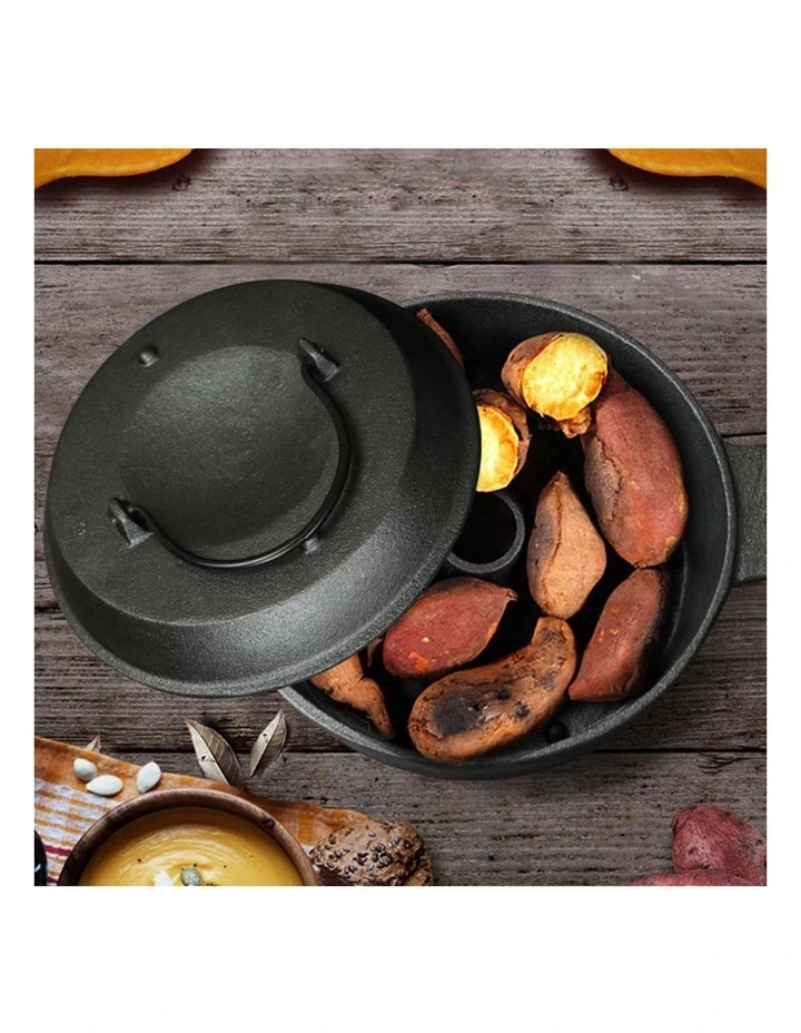 SOGA Cast Iron Dutch Oven Pre-Seasoned Pot 28cm image 4