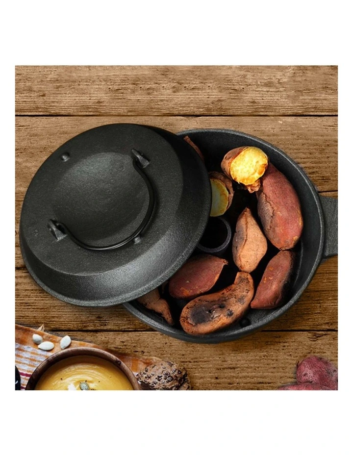 SOGA Cast Iron Dutch Oven Pre-Seasoned Pot 28cm image 6