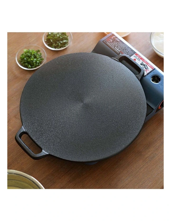 SOGA 2 Pack Cast Iron Induction Crepe Pans 34cm image 2