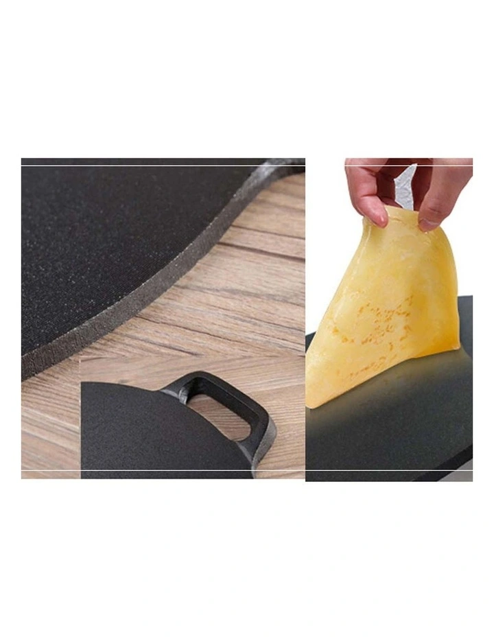 SOGA 2 Pack Cast Iron Induction Crepe Pans 34cm image 5