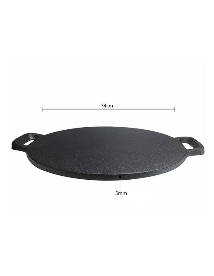 SOGA 2 Pack Cast Iron Induction Crepe Pans 34cm image 7