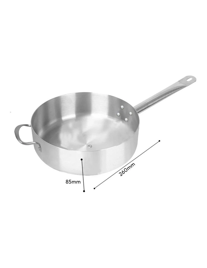 SOGA 2X 26cm Stainless Steel Saucepans with Glass Lid & Helper Handle image 5