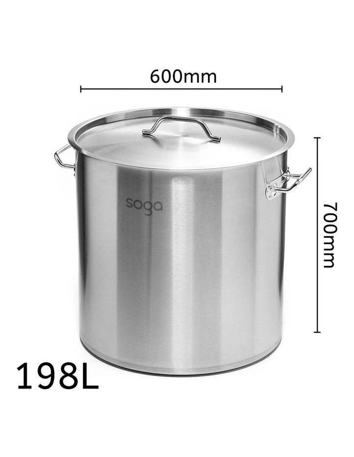 SOGA 18/10 Stainless Steel 60x70cm 198L Stock Pot image 3