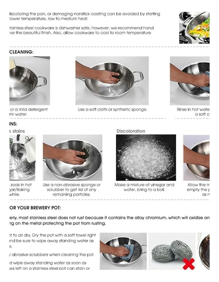 SOGA Stainless Steel Non-Stick Induction Fry Pan Set 26cm & 30cm image 7