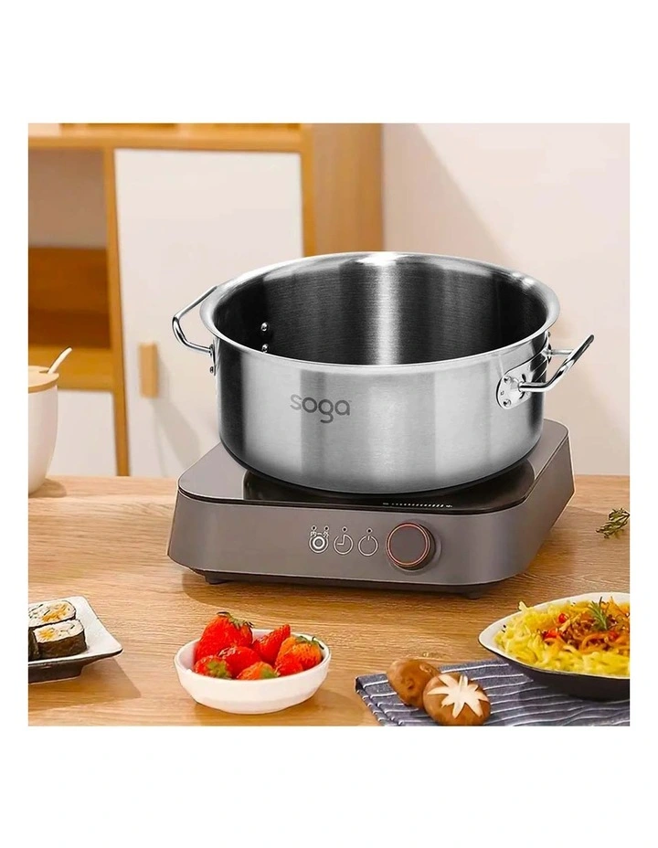 SOGA 18/10 Stainless Steel 9L Stock Pot Without Lid image 2