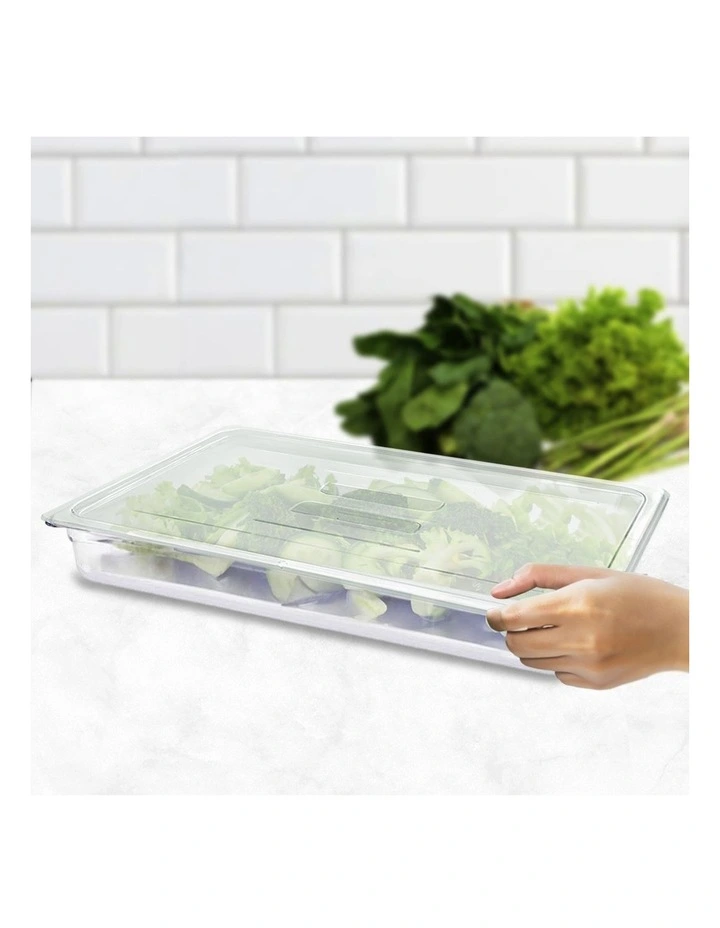 SOGA 65mm Clear Gastronorm GN Pan 1/1 Food Tray Storage with Lid image 2