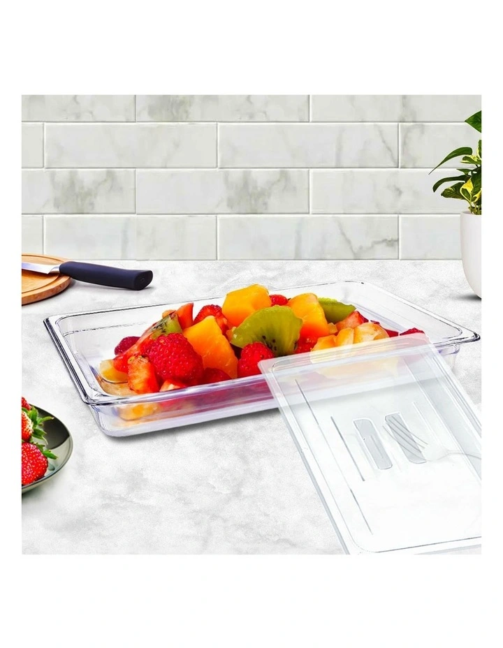 SOGA 65mm Clear Gastronorm GN Pan 1/1 Food Tray Storage with Lid image 3