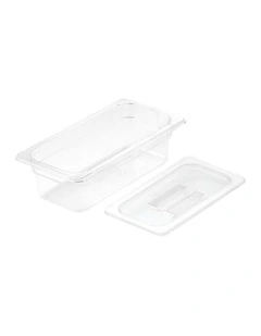 SOGA 100mm Clear Gastronorm GN Pan 1/3 Food Tray Storage with Lid