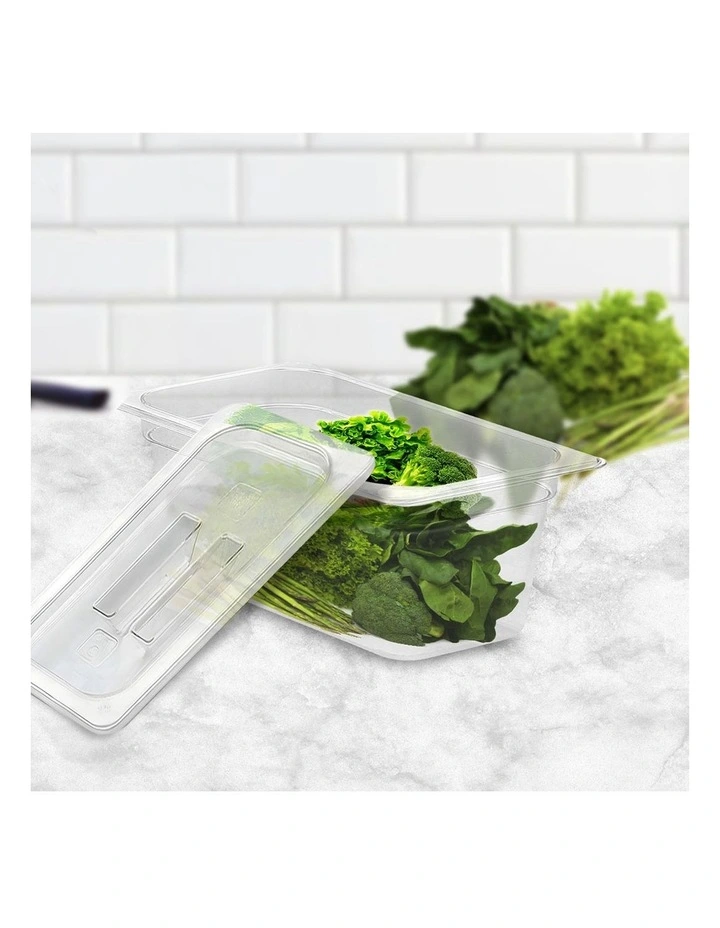 SOGA 100mm Clear Gastronorm GN Pan 1/3 Food Tray Storage with Lid image 3
