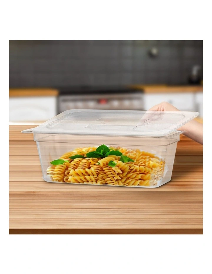 SOGA 100mm Clear Gastronorm GN Pan 1/3 Food Tray Storage with Lid image 4