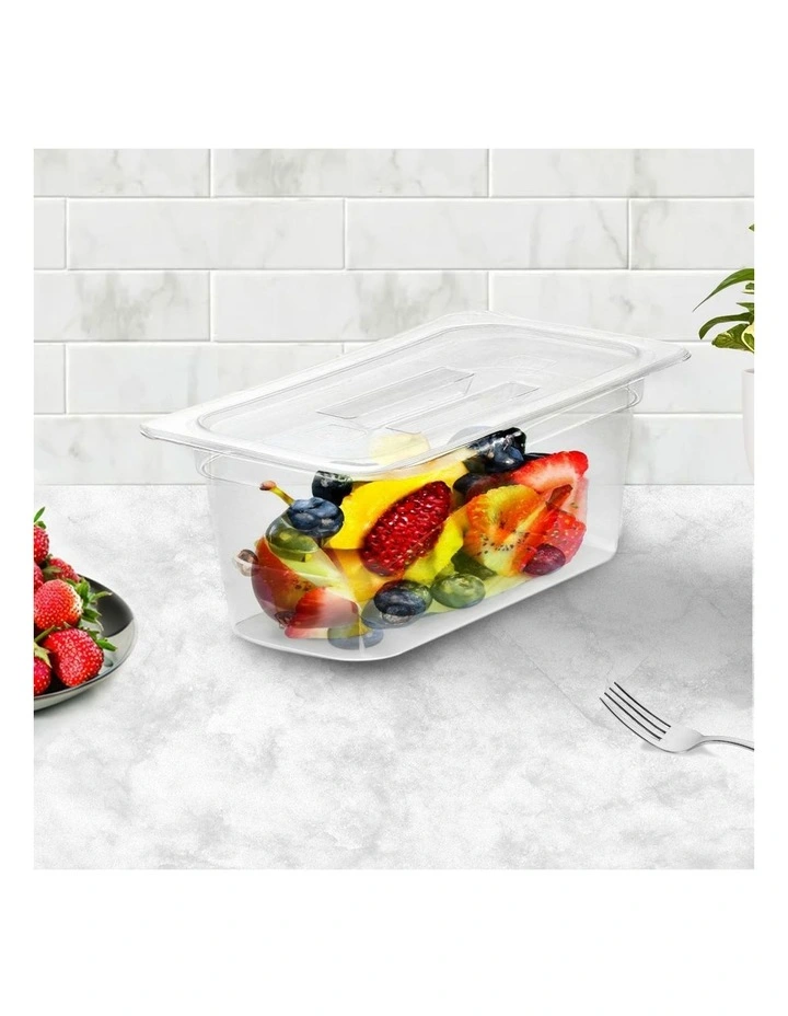 SOGA 150mm Clear Gastronorm GN Pan 1/3 Food Tray Storage with Lid image 2