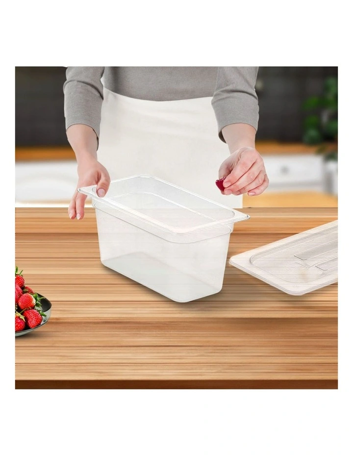 SOGA 150mm Clear Gastronorm GN Pan 1/3 Food Tray Storage with Lid image 5