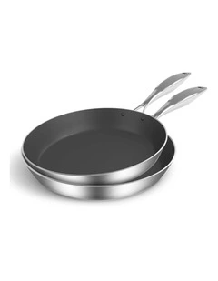 SOGA Stainless Steel Non-Stick Induction Fry Pan Set 20cm & 28cm