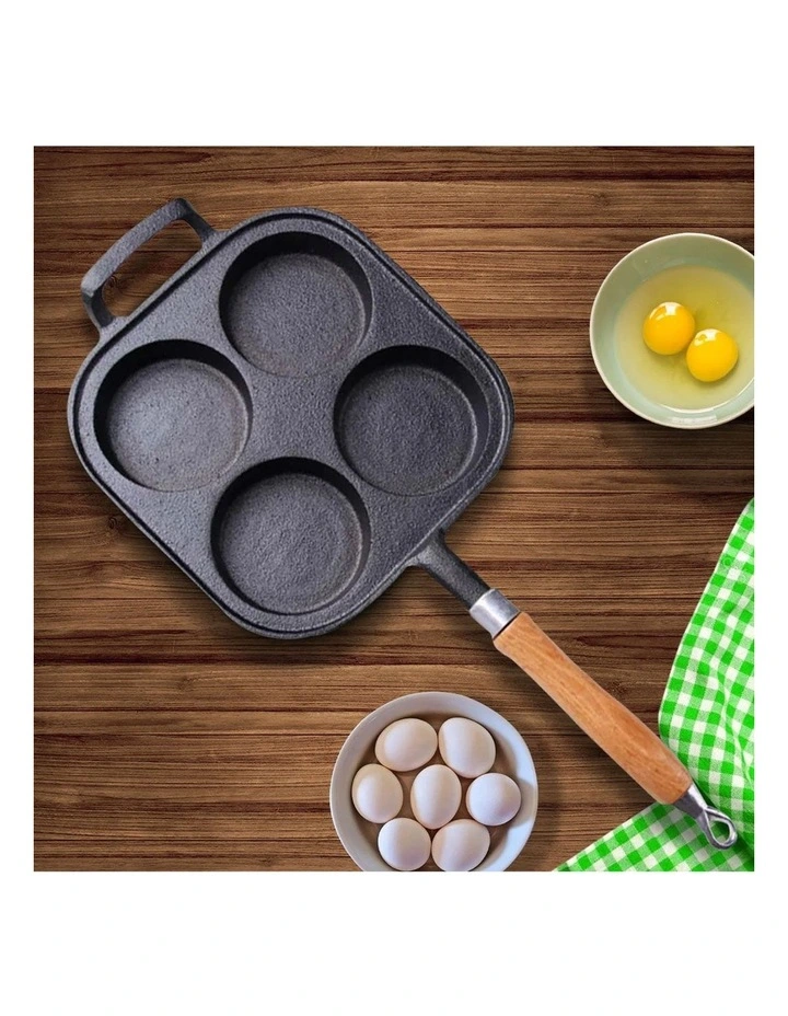 SOGA 2X Cast Iron 4-Mould Egg Pancake Frying Pan image 3