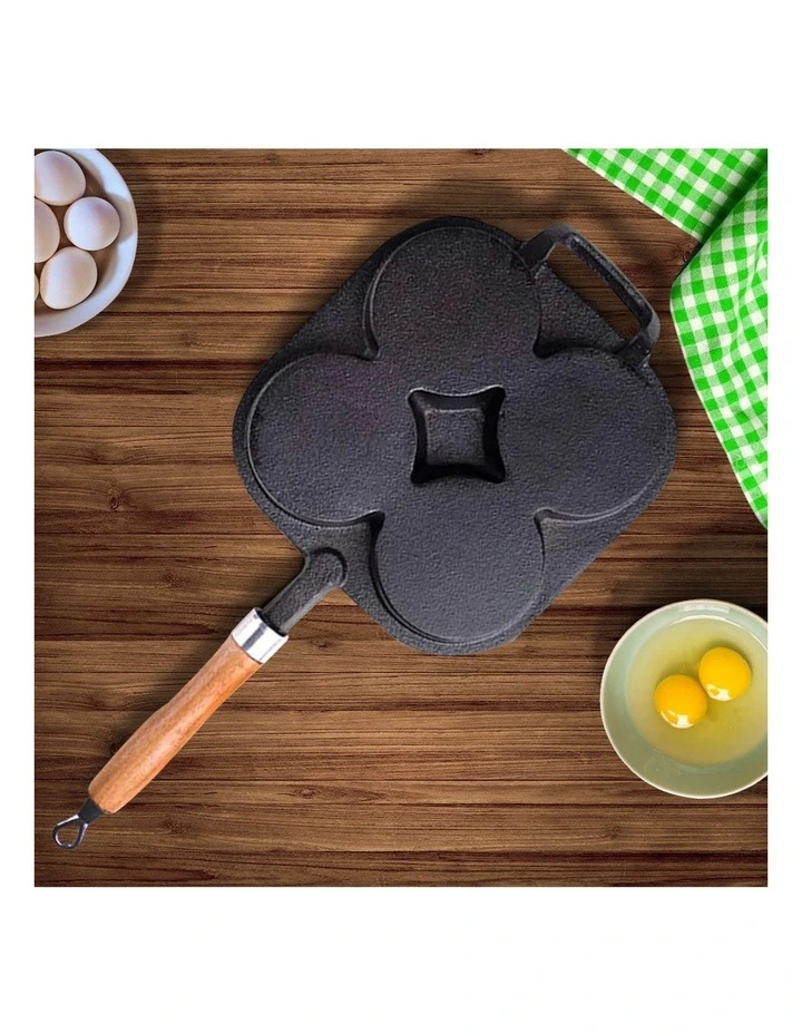 SOGA 2X Cast Iron 4-Mould Egg Pancake Frying Pan image 4