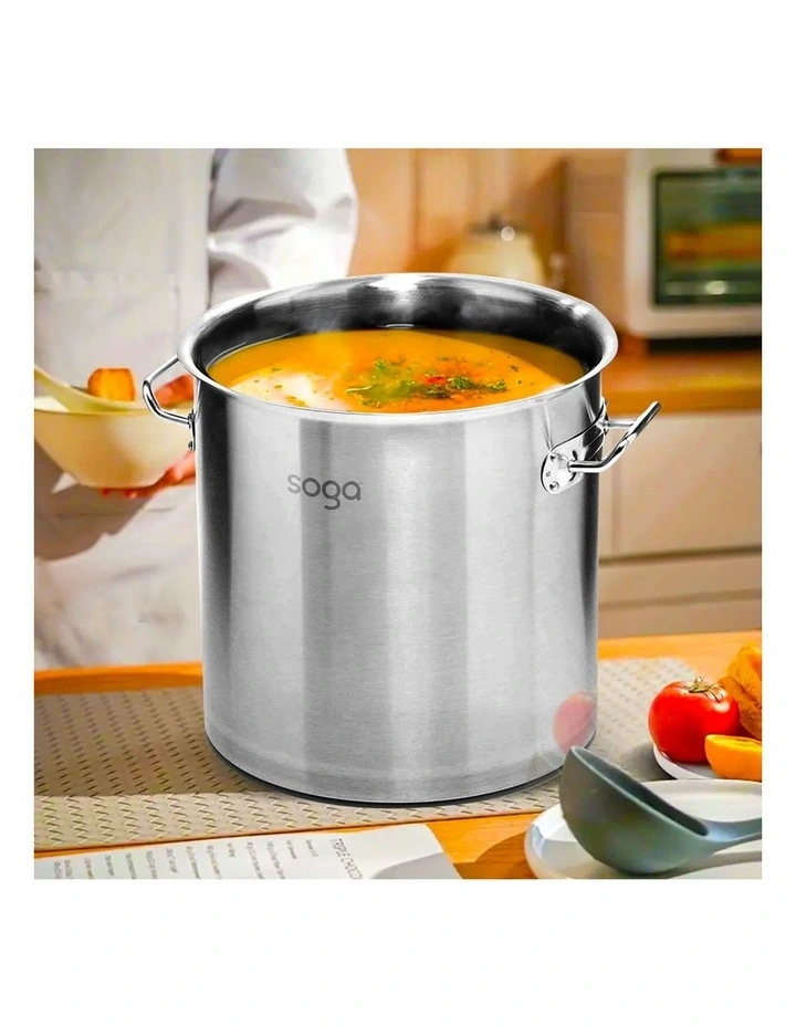 SOGA 18/10 Stainless Steel 25L Stock Pot Without Lid image 3
