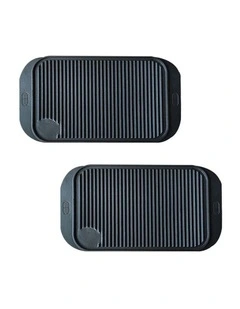 SOGA 2X 47cm Cast Iron Ridged Griddle Grill Plate