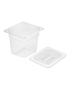 SOGA 150mm Clear Gastronorm GN Pan 1/6 Food Tray Storage with Lid