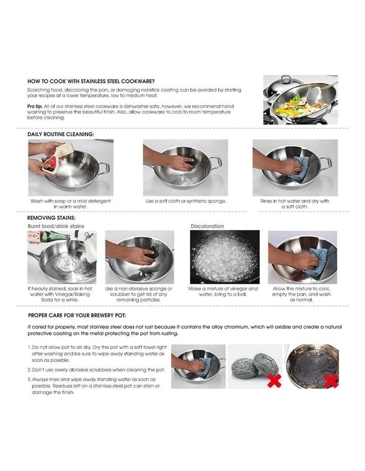 SOGA Stainless Steel Induction Fry Pan Set 22cm & 36cm image 7
