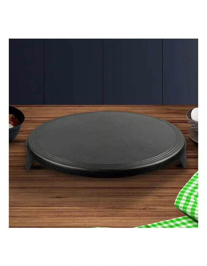 SOGA Reversible Round Cast Iron Crepe Pan 33cm image 2
