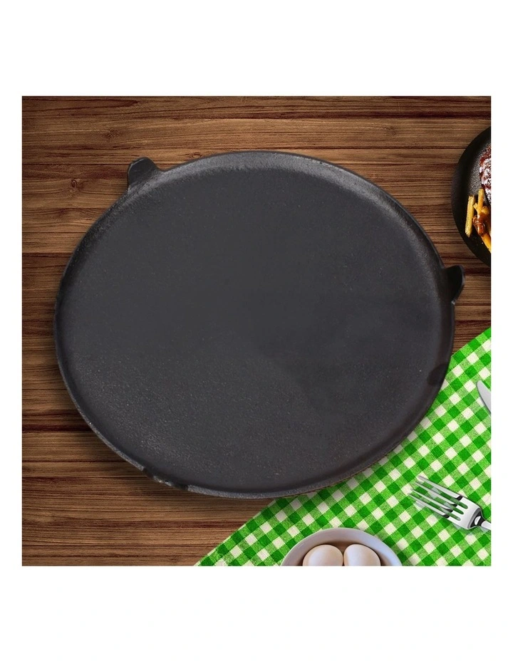 SOGA Reversible Round Cast Iron Crepe Pan 33cm image 3