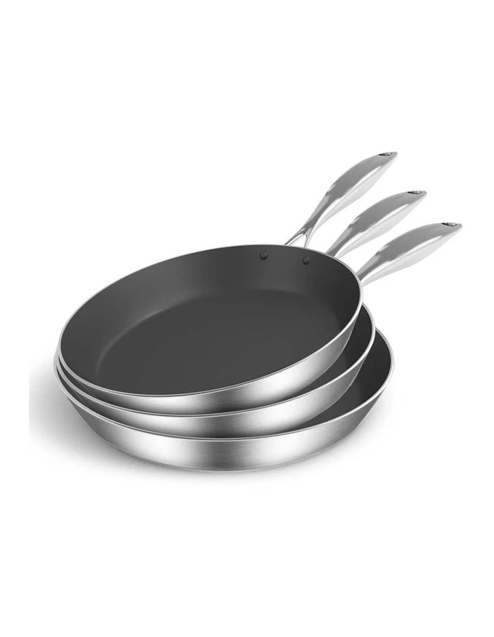 SOGA 3X Stainless Steel Nonstick Fry Pan Induction Skillet Set image 1