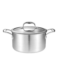 SOGA 28cm Stainless Steel Induction Soup Pot with Glass Lid