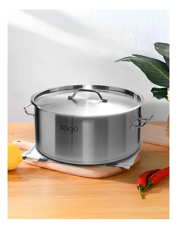 SOGA 18/10 Stainless Steel Stock Pot Set 14L & 32L image 6