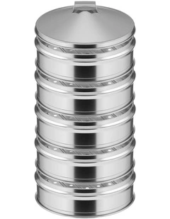 SOGA 25cm 5 Tier Stainless Steel Food Steamer with Lid
