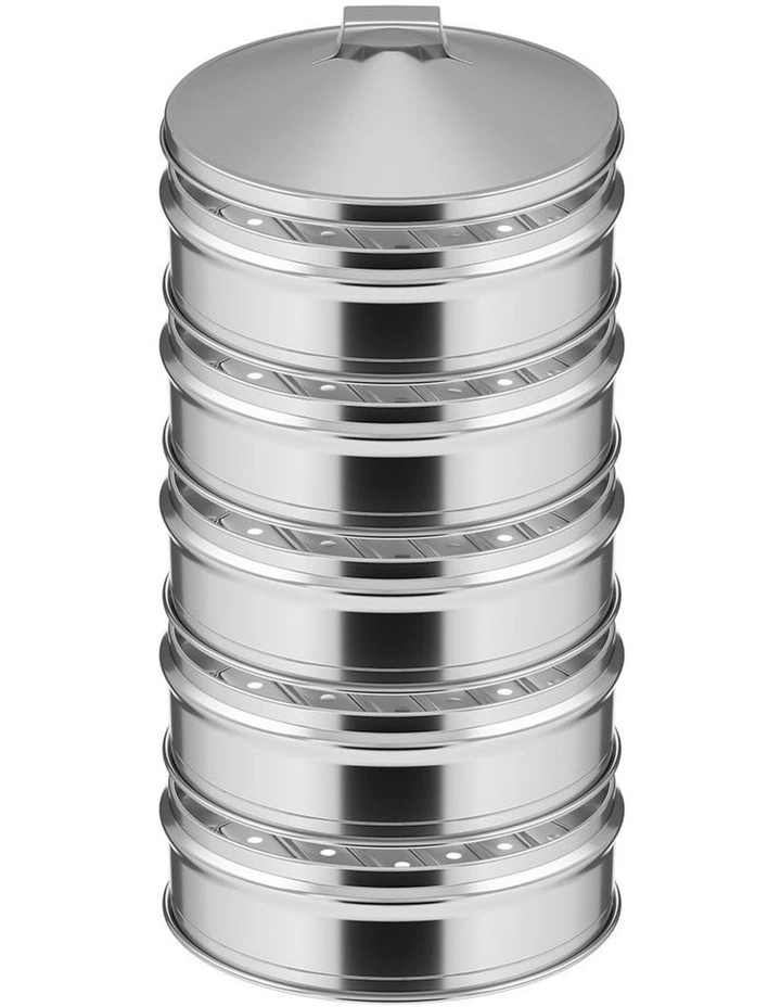 SOGA 25cm 5 Tier Stainless Steel Food Steamer with Lid image 1