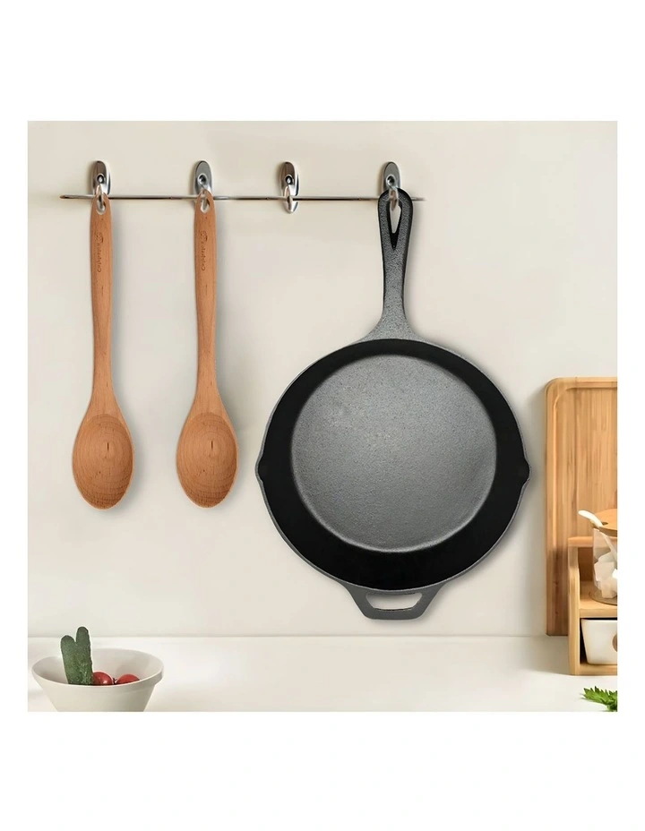 SOGA Round Cast Iron Sizzle Platter with Handle 30cm image 7