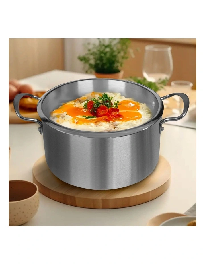 SOGA 2 Piece 26cm and 30cm Tri-Ply Stainless Steel Induction Casserole Pot Set with Lids image 5