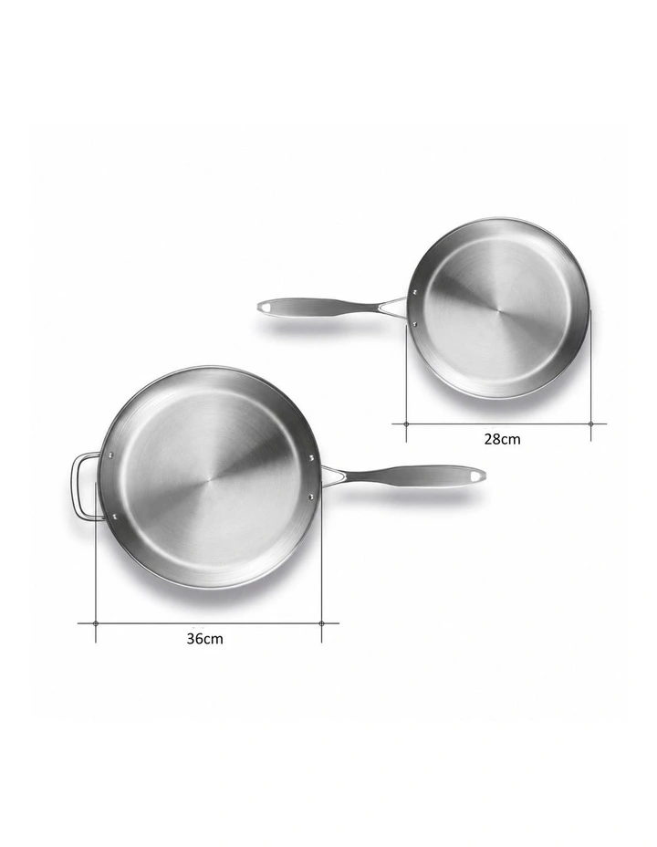 SOGA Stainless Steel Induction Fry Pan Set 28cm & 36cm image 6