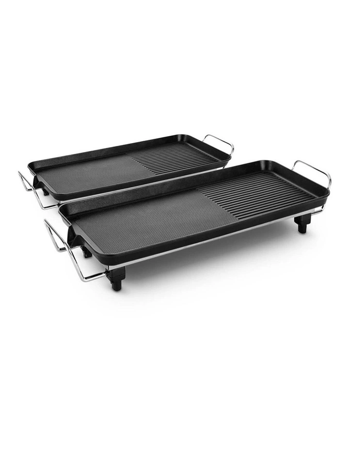 SOGA 2 Piece 48cm and 68cm Electric Non-Stick BBQ Grill Plate Set image 1