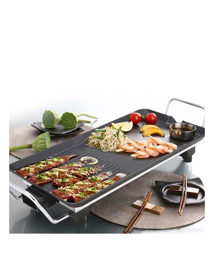 SOGA 2 Piece 48cm and 68cm Electric Non-Stick BBQ Grill Plate Set image 4