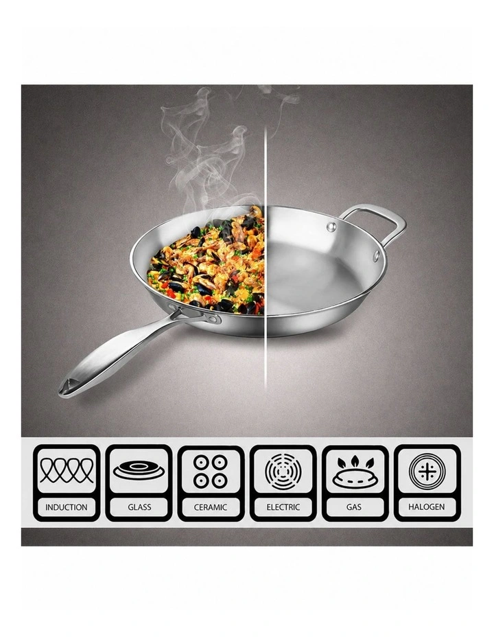SOGA Stainless Steel Induction Fry Pan 34cm image 2