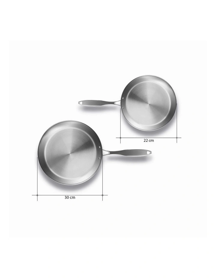 SOGA Stainless Steel Induction Fry Pan Set 22cm & 30cm image 4
